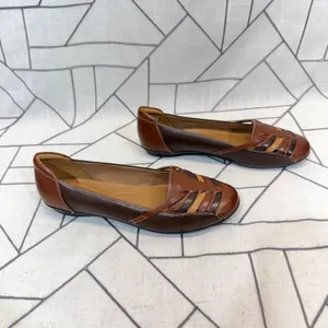 Clarks Gracelin Gemma Flats 8.5 Brown Leather Woven Slip On Loafers 261252914060 thumbnail 2