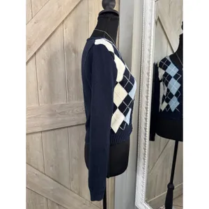 Brandy Melville "Elizabeth" Argyle Cardigan 💙 thumbnail 3