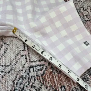 Sweaty Betty Gingham Lavender and White High-Waisted Biker Shorts Medium 8” thumbnail 12