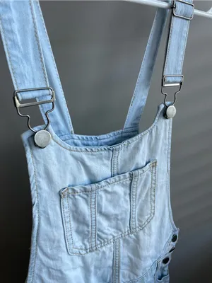 Forever 21 Light Blue Distressed Denim Overalls thumbnail 4