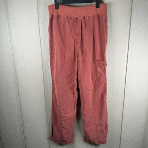 Soft Surroundings Benecia Cargo Pants Sz Medium Terracotta Tencel Boho Straight thumbnail 4