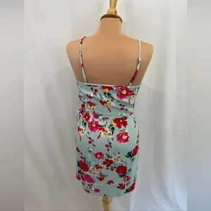 YUMI Kim Light Blue Floral‎ Faux Wrap Mini Dress thumbnail 3