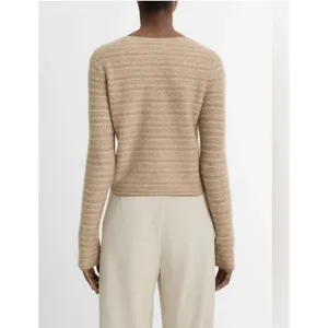 Vince Fair Isle V-neck cashmere sweater Tan Size XS thumbnail 3
