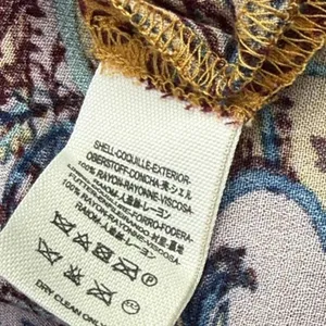 Free People Paisley Bell Sleeve Mini Dress Yellow Purple Boho Retro Size 4‎ thumbnail 4