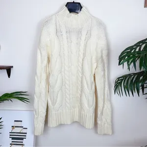 Charlie Holiday Pullover Casual Cream Cable Knit Sweater Size 4 thumbnail 2