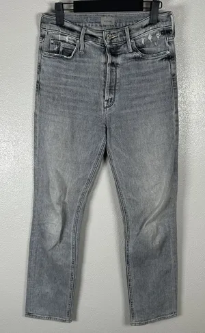 Mother Button Fly Dazzler Ankle Jeans Womens 26 Shadows In The Grass Gray Heart thumbnail 1