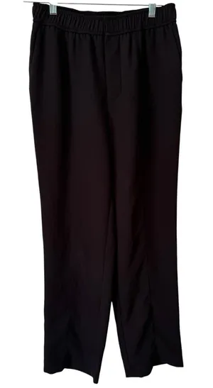 Current Air Black Pull On High Rise Straight Leg Textured Black Trouser Pants M thumbnail 1
