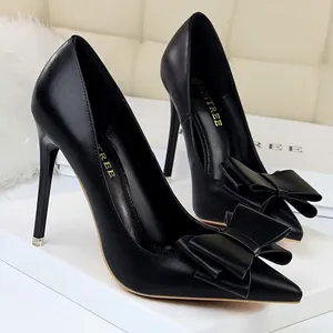 BIGTREE Black Bow Pump Heels thumbnail 1