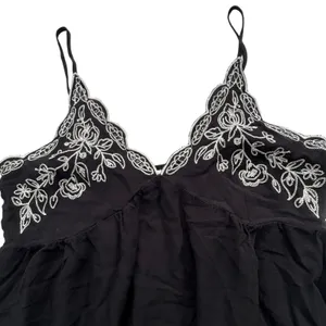 Love On A Hanger Black Floral Babydoll Cami Womens Large Embroidered Smocked Top thumbnail 3