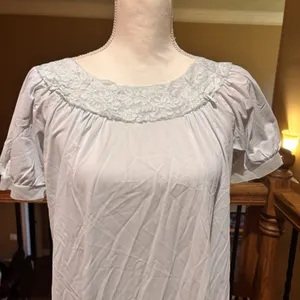 Vintage‎ Gilbreath 2 Pc Blue Nightgown & Housecoat Robe Set Lace Trim Size Small thumbnail 3