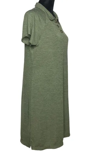 Green Knit Polo Dress - Size Large thumbnail 4