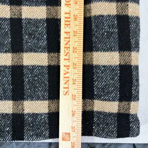 Joie Womens M Black Tan Plaid Wool Blend Open Front Blazer Jacket thumbnail 7