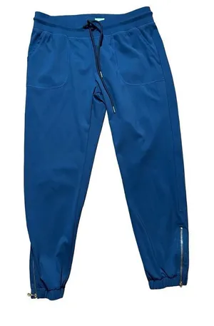 Zyia Active Ankle‎ Zip Jogger Pants Pull On Drawstring Navy Athleisure Women's S thumbnail 1