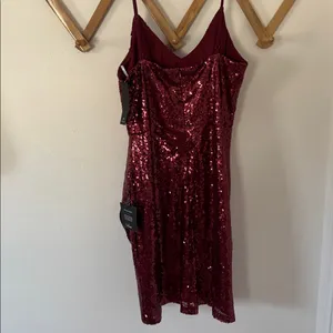 Lulu's Sparkling Burgundy Sequin Mini Dress thumbnail 5