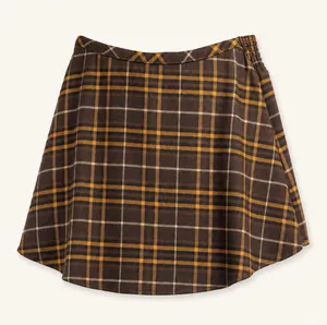 NWT Free People Brown Plaid Wrap Lightweight Summer Flowy Skort Size XS thumbnail 1