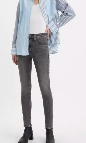 Levi’s women’s 721 high rise skinny jeans gray black denim size 29 thumbnail 1