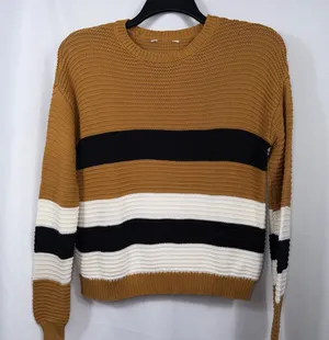 Trailblazer Brown Stripe Knit Sweater S 4-6 thumbnail 1