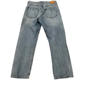 Aeropostale 90s Baggy Button Fly High Rise Ripped Distressed Light Wash Jeans 14 thumbnail 5