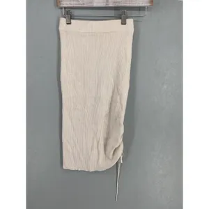 Guess Womens Skirt Ribbed Knit Ruched Side Cream Small thumbnail 3