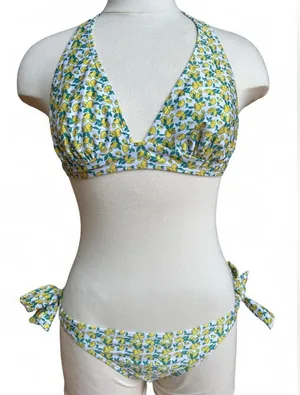 Italian Lemon Print Bikini Set Yellow thumbnail 1
