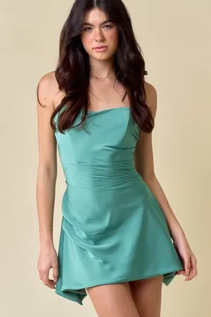 House Of CB 'Jasmine' Jade Draped Strapless Corset Dress. Size Medium thumbnail 2