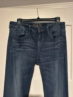 Buckle Black dark wash boot cut blue jeans thumbnail 2