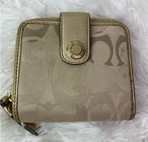 COACH Gold Signature Canvas Wallet thumbnail 1