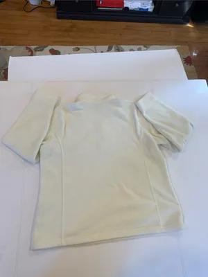 L.L. Bean Women's XL Extra Large Cream Mock Neck Quarter Zip Fleece Pullover thumbnail 6
