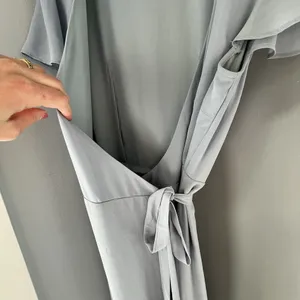 Show Me Your Mumu Noelle Flutter Wrap Dress‎ Dusty Blue Size Small thumbnail 5