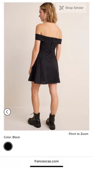 Black off shoulder mini dress Francesca’s thumbnail 2