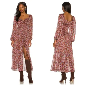 💕ASTR💕 Arlette Floral Sweetheart Long Sleeve Maxi Dress Floral Print Small NWT thumbnail 6