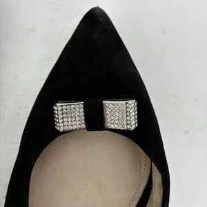 Coach Monroe Black Suede Kitten Heels Crystal Bow Pumps Women's Size 9 thumbnail 8