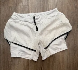 Gymshark Women's Speed 2 in‎ 1 Shorts Training Running Coconut White Medium M thumbnail 1