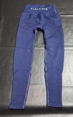 Alphalete Womens Navy‎ Blue Logo Leggings Small thumbnail 1