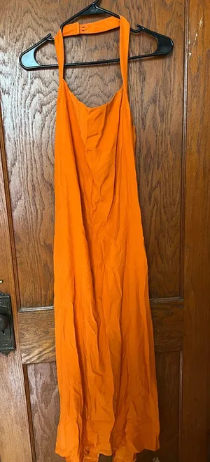 Reformation Orange Silk Dress thumbnail 1