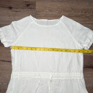 Women's Drawstring Waist Mini‎ Dress Pockets Short Sleeves Round Neck Medium thumbnail 6