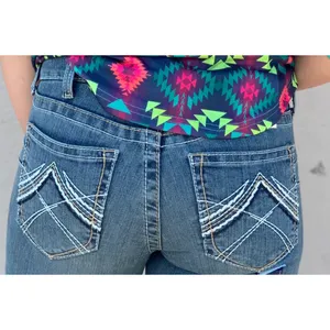 Ariat R.E.A.L. Rainstorm Jeans Womens 33R Medium Wash Straight Leg AW65301 thumbnail 2