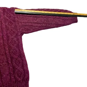 Paris Sport Club Mohair Cable knit Sweater Berry Cottagecore SZ M 90’s Y2K thumbnail 11