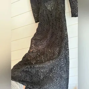 NWOT free people Adored Maxi in Black dress thumbnail 7