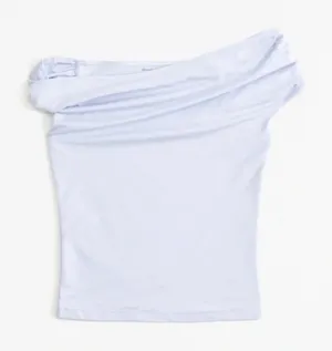 Abercrombie & Fitch Light Blue off the shoulder modal top thumbnail 1