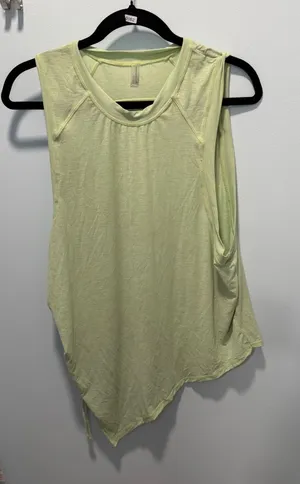 Free People Movement Muscle Tank Lime Green Medium Asymmetrical Athleisure Gym thumbnail 1