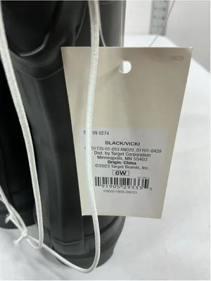 Womans New In Box A New Day Vickie Midcalf Rainboots Black 6W Pullon thumbnail 8