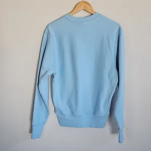 Champion Reverse Weave Sweatshirt Small Light Blue Pastel Shadow Script Logo thumbnail 6