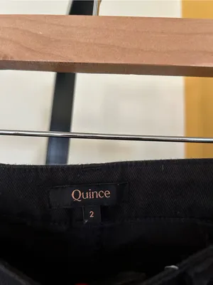 Quince Organic Stretch Cotton Twill Straight Leg Cropped Pants Black Size‎ 2 thumbnail 5