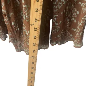 ivu jane Y2k Women's SIze Large Brown Babydoll Lace Floral Hippie‎ Retro Blouse thumbnail 9