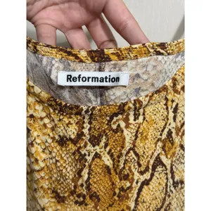 Reformation‎ Vivette Snake Print Mini Dress Square Neck Spaghetti Strap Coquette thumbnail 7