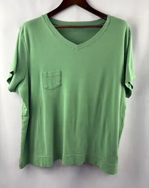 Women’s Fresh Produce Size 2X Sage Green T-Shirt thumbnail 1