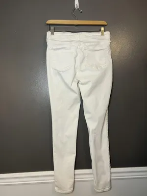 Old Navy Jeans Womens 8 Regular White Mid Rise Rockstar Skinny Stretch Denim thumbnail 4