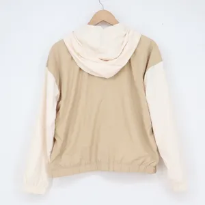 Abercrombie & Fitch Womens Colorblock Windbreaker Hooded Jacket Pink Tan Medium thumbnail 5