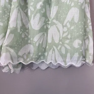 Indi Luxe Selfie Leslie NEW Swing Of Things Scalloped Cotton Shorts Sage Green thumbnail 3